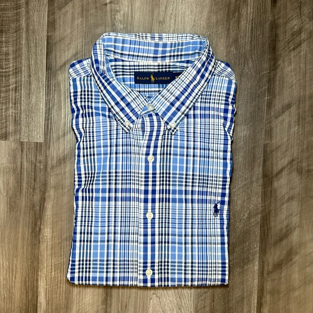 Ralph Lauren Seersucker Short Sleeve Button Down Shirt - XXL
